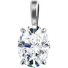 Sterling Silver Oval 4-Prong Fleur-de-lis Pendant Setting 6x4mm-12x10mm