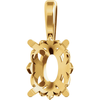 14K Solid Gold Oval 4-Prong Fleur-de-lis Pendant Setting 6x4mm-12x10mm