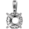 14K Gold Round Cut Solitaire Pendant Setting - Fleur-de-lis Style Pendant Mounting