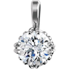 14K Gold Round Cut Solitaire Pendant Setting - Baroque Style Pendant Mounting