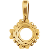 14K Gold Round Cut Solitaire Pendant Setting - Baroque Style Pendant Mounting