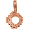 14K Gold Round Cut Solitaire Pendant Setting - Baroque Style Pendant Mounting