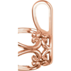 14K Gold Round Cut Solitaire Pendant Setting - Baroque Style Pendant Mounting