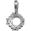14K Gold Round Cut Solitaire Pendant Setting - Baroque Style Pendant Mounting