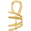 14K Gold Round Cut Solitaire Pendant Setting - Basket Style 6 Prong Pendant Mounting
