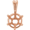 14K Gold Round Cut Solitaire Pendant Setting - Basket Style 6 Prong Pendant Mounting