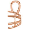 14K Gold Round Cut Solitaire Pendant Setting - Basket Style 6 Prong Pendant Mounting