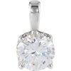 14K Gold Round Cut Solitaire Pendant Setting - Lace Scroll Style Pendant Mounting