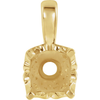 14K Gold Round Cut Solitaire Pendant Setting - Lace Scroll Style Pendant Mounting