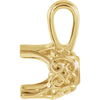 14K Gold Round Cut Solitaire Pendant Setting - Lace Scroll Style Pendant Mounting