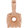 14K Gold Round Cut Solitaire Pendant Setting - Lace Scroll Style Pendant Mounting