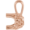 14K Gold Round Cut Solitaire Pendant Setting - Lace Scroll Style Pendant Mounting