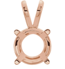 14K Gold Round Cut Solitaire Pendant Setting - Basket Style Pendant Mounting