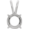 14K Gold Round Cut Solitaire Pendant Setting - Basket Style Pendant Mounting