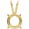 14K Gold Round Cut Solitaire Pendant Setting - Basket Style Pendant Mounting