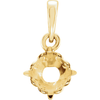 14K Gold Round Cut Solitaire Pendant Setting - Royal Scroll Style Pendant Mounting