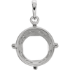 14K Gold Round Cut Solitaire Pendant Setting - Antique Scroll Style Pendant Mounting