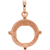 14K Gold Round Cut Solitaire Pendant Setting - Antique Scroll Style Pendant Mounting