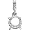 14K Gold Round Cut Solitaire Pendant Setting - Rope Basket Style Pendant Mounting