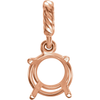 14K Gold Round Cut Solitaire Pendant Setting - Rope Basket Style Pendant Mounting