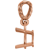 14K Gold Round Cut Solitaire Pendant Setting - Rope Basket Style Pendant Mounting