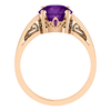 14K Gold Round Cut Solitaire Ring Setting - Scroll Style Ring Mounting