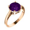 14K Gold Round Cut Solitaire Ring Setting - Scroll Style Ring Mounting