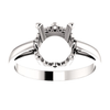 14K Gold Round Cut Solitaire Ring Setting - Scroll Style Ring Mounting