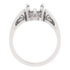 Sterling Silver Round Cut Solitaire Ring Setting - Scroll Style Ring Mounting