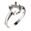 14K Gold Round Cut Solitaire Ring Setting - Scroll Style Ring Mounting
