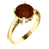 14K Gold Round Cut Solitaire Ring Setting - Scroll Style Ring Mounting