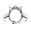 14K Gold Oval Cut Solitaire Ring Setting - Scroll Style Ring Mounting