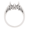 Sterling Silver Oval Cut Solitaire Ring Setting - Scroll Style Ring Mounting
