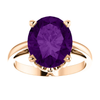 14K Gold Oval Cut Solitaire Ring Setting - Scroll Style Ring Mounting
