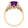 14K Gold Oval Cut Solitaire Ring Setting - Scroll Style Ring Mounting