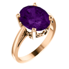 14K Gold Oval Cut Solitaire Ring Setting - Scroll Style Ring Mounting