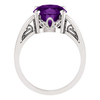 Sterling Silver Oval Cut Solitaire Ring Setting - Scroll Style Ring Mounting