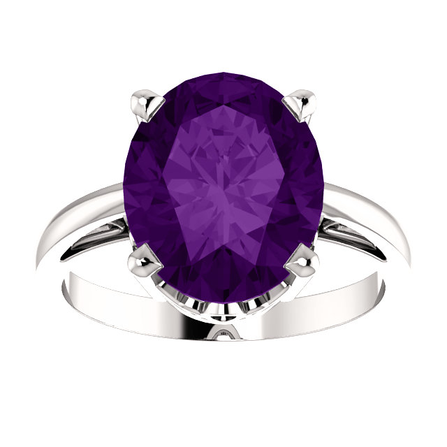 Sterling Silver Oval Cut Solitaire Ring Setting - Scroll Style Ring Mounting