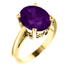 14K Gold Oval Cut Solitaire Ring Setting - Scroll Style Ring Mounting