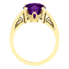 14K Gold Oval Cut Solitaire Ring Setting - Scroll Style Ring Mounting