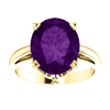 14K Gold Oval Cut Solitaire Ring Setting - Scroll Style Ring Mounting