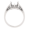 14K Gold Emerald Cut Solitaire Ring Setting - Scroll Style Ring Mounting