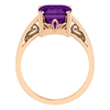 14K Gold Emerald Cut Solitaire Ring Setting - Scroll Style Ring Mounting
