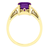 14K Gold Emerald Cut Solitaire Ring Setting - Scroll Style Ring Mounting