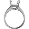 14K Gold Square/Princess Cut Solitaire Ring Setting - Classic Style Ring Mounting