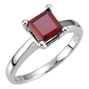 14K Gold Square/Princess Cut Solitaire Ring Setting - Classic Style Ring Mounting