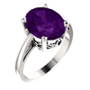 14K Gold Oval Cut Solitaire Ring Setting - Scroll Style Ring Mounting