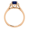 14K Gold Cushion Cut w/ Diamond Ring Setting - Halo Style Ring Mounting