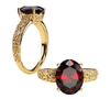 14K Gold Oval Cut Solitaire Ring Setting - Antique Style Ring Mounting