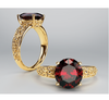 14K Gold Round Cut Solitaire Ring Setting - Antique Style Ring Mounting